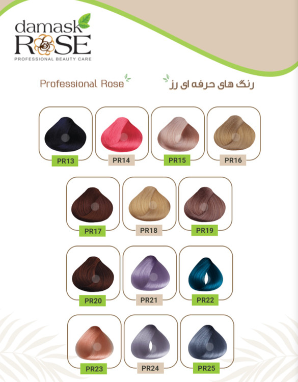 رنگ مو PR13 آبی کاربنی رزداماسکrose damask