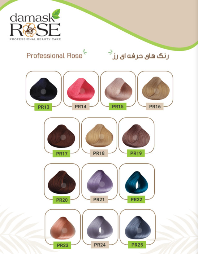 رنگ مو PR13 آبی کاربنی رزداماسکrose damask